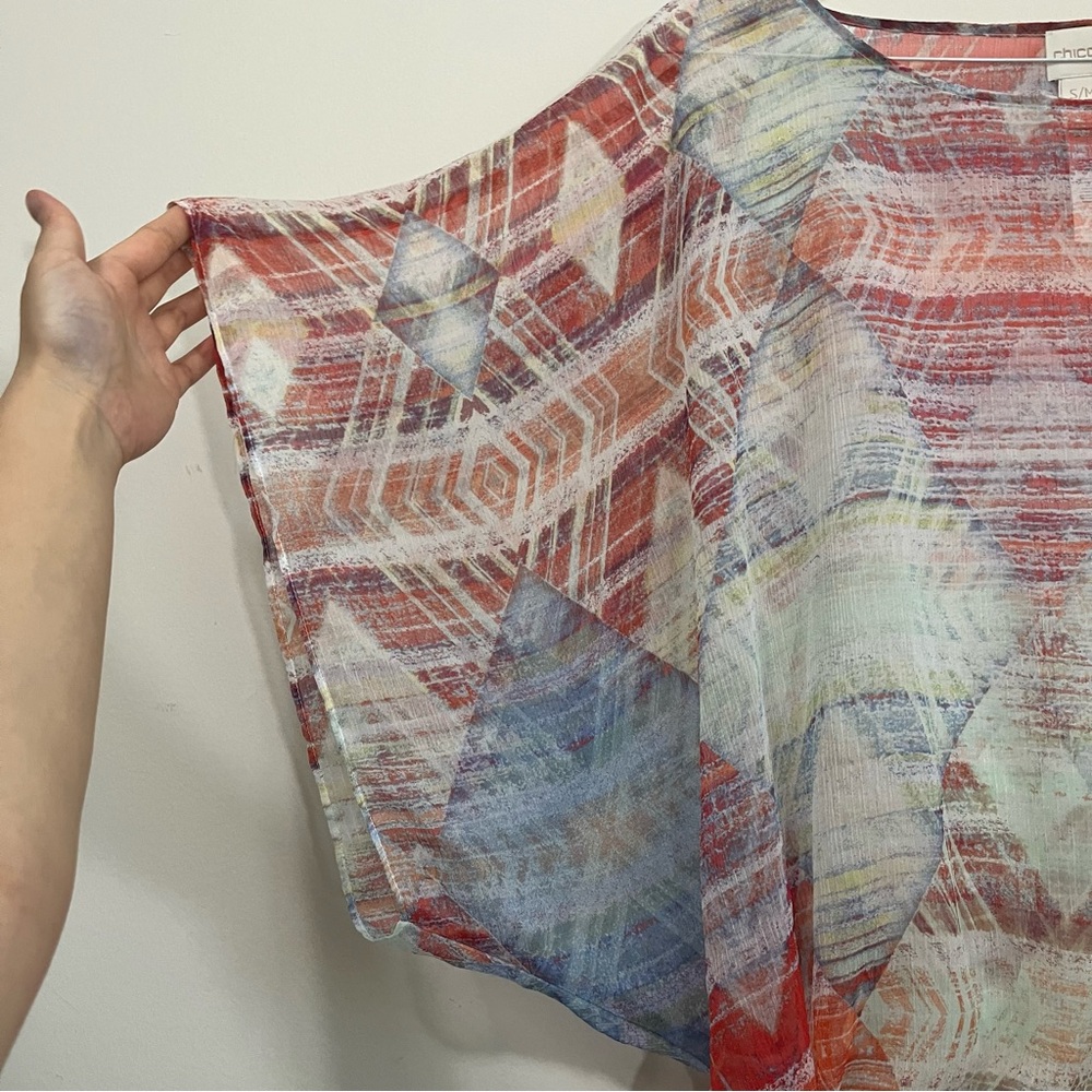 Chico's Vibrant Geometric Swim Suit Coverup Small Medium - Picture 5 of 13